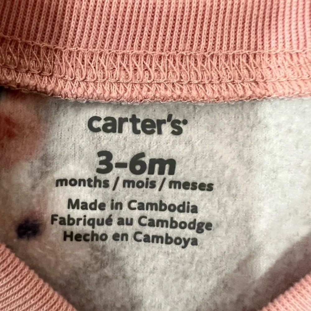 Carter’s Warm Full Zip Girls Floral Sleep Sack Cozy Worn Once Size 3-6 M